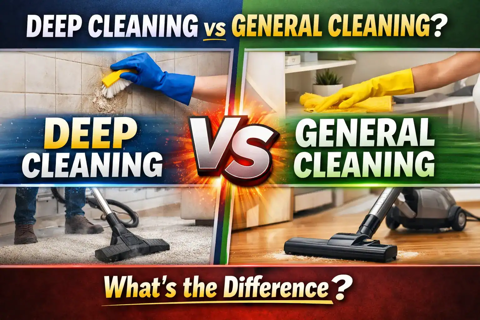 what is the difference between deep cleaning and general cleaning